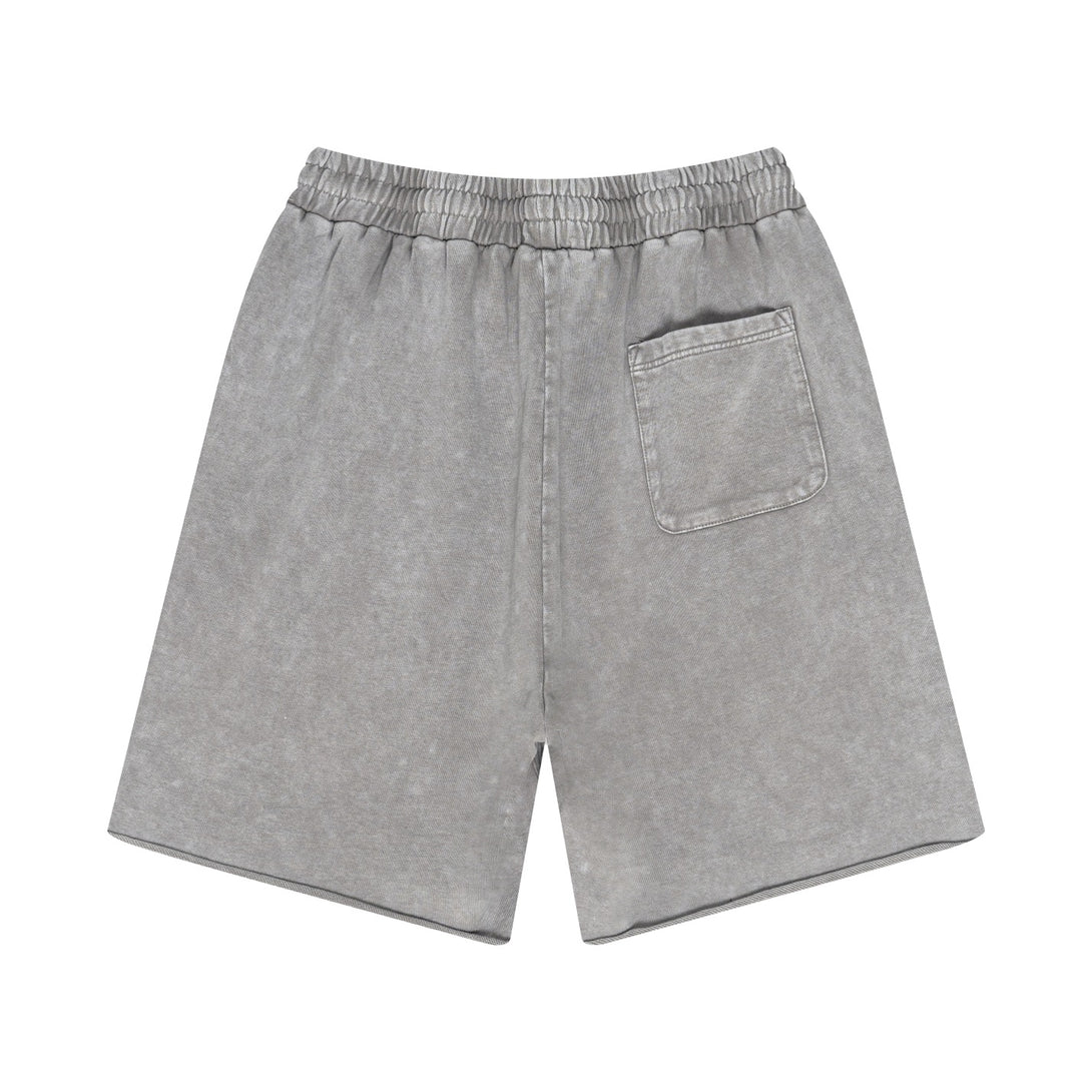 Back view of Light Gray shorts - heavy cotton with urban aesthetic for fashion suppliers