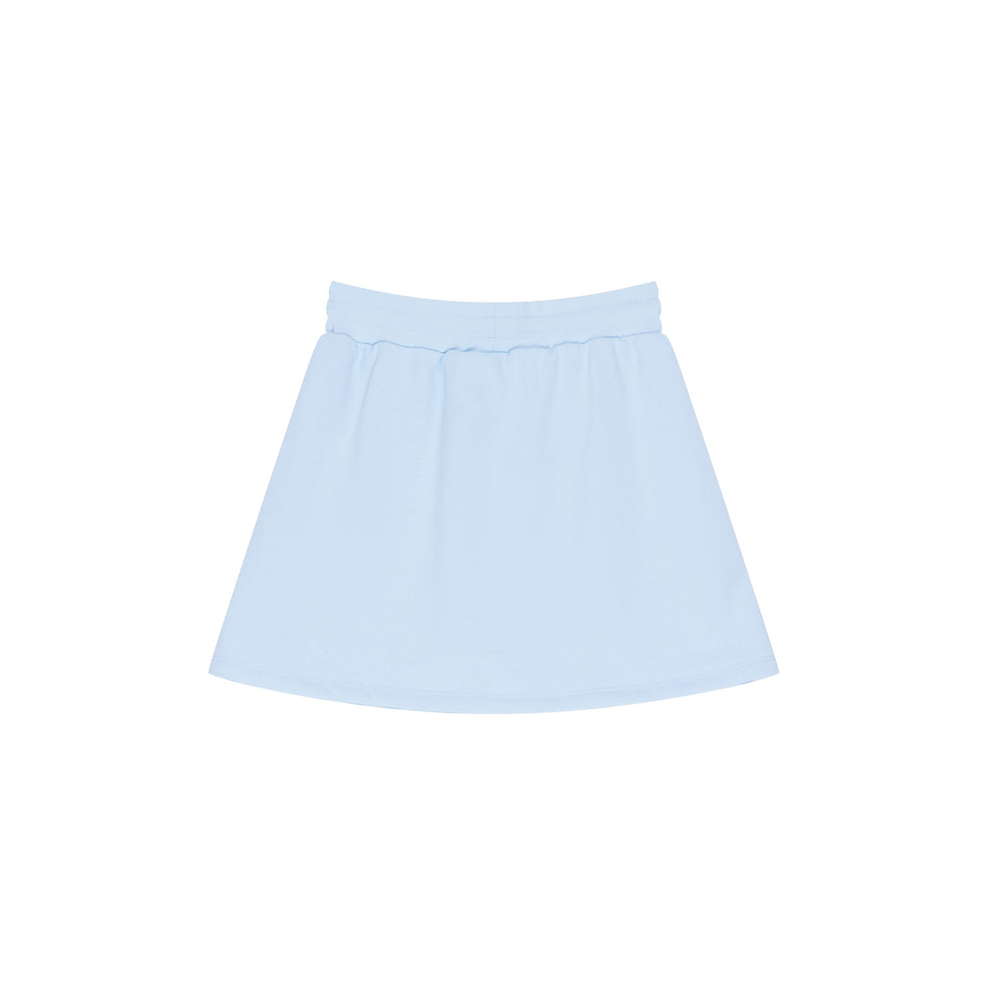 Back view of Light Blue cotton skirt - seamless built-in shorts for bulk fitness apparel