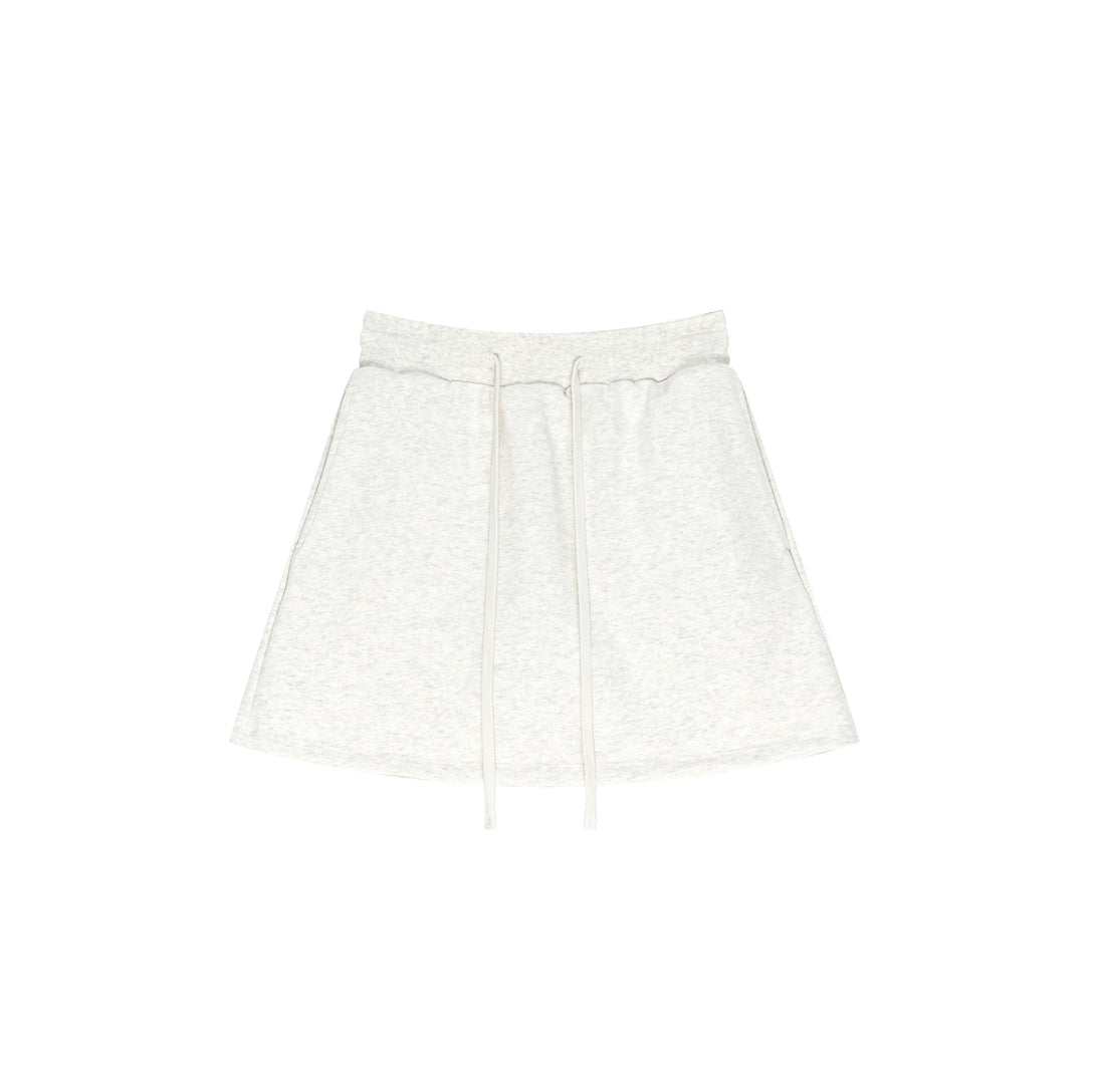 Off White athletic skirt front - 100% cotton with gym-to-street design and moisture management
