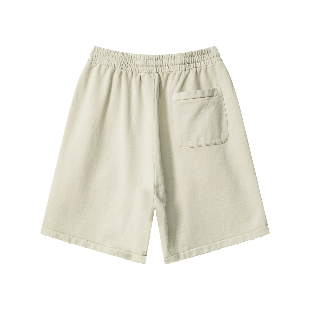 Back view of Khaki performance shorts - heavy cotton with reinforced seams for athletic training