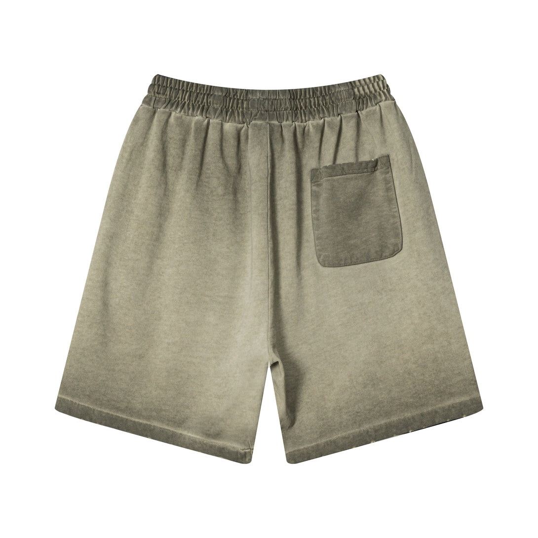 Army green cargo shorts back - customizable hang tags for brands