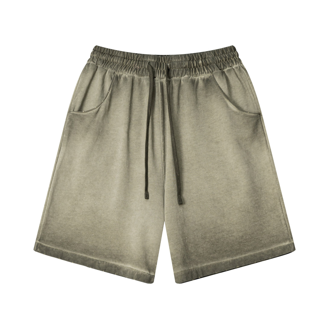 Army green tactical shorts front - abrasion-resistant cotton fabric
