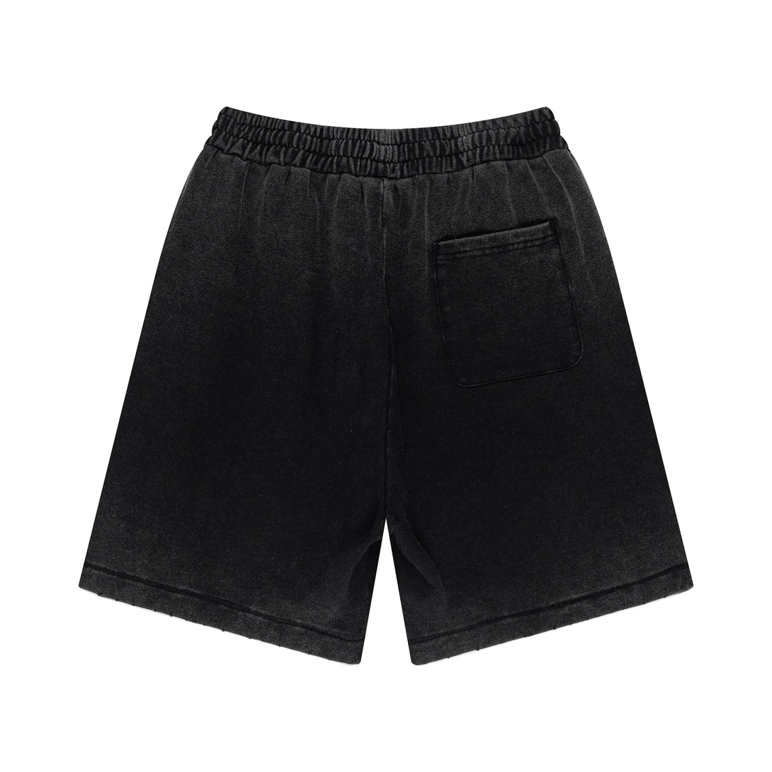 Black performance shorts back - industrial bar-tacked seams
