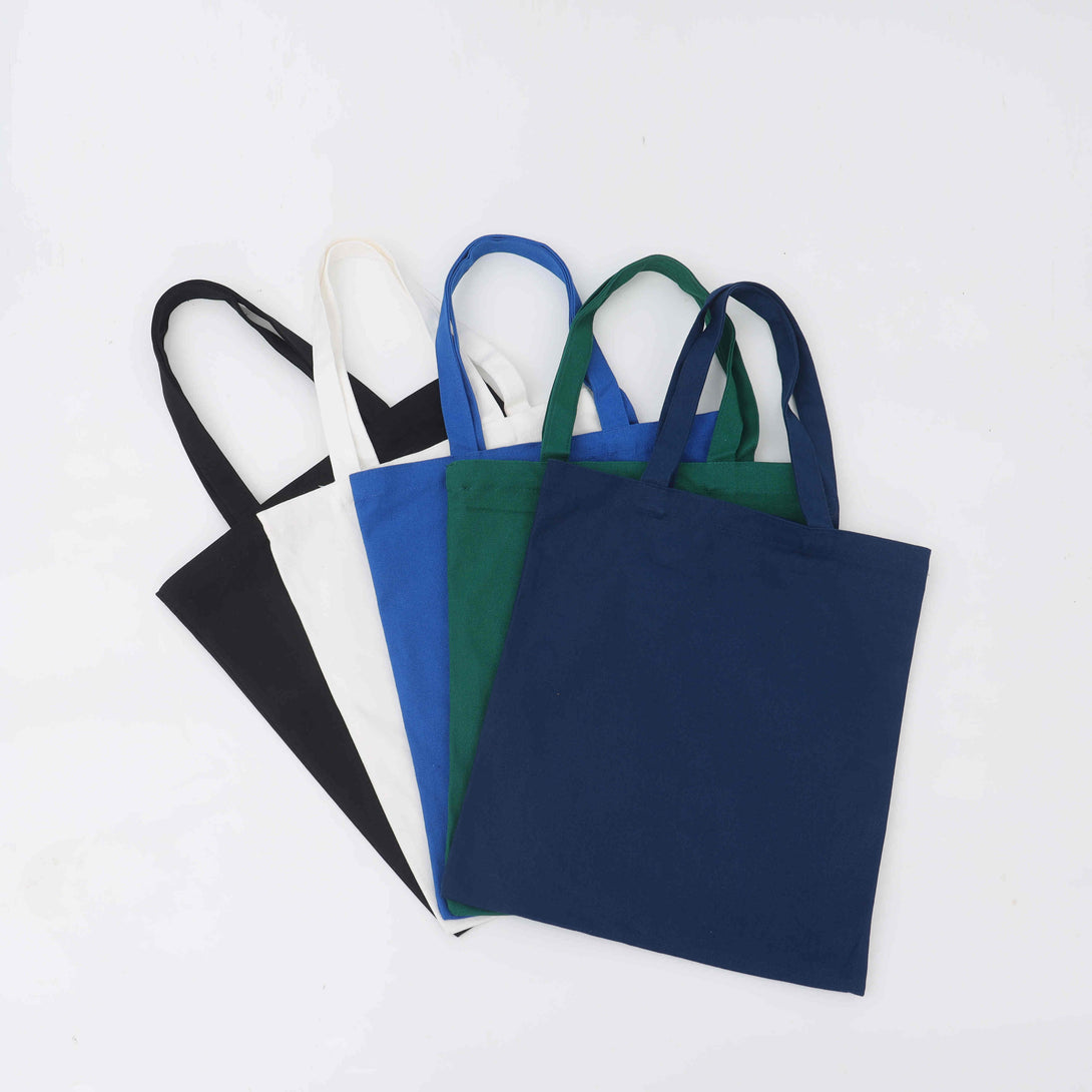 Group Shot: Assorted Color Cotton Tote Bags - Full Range of 11 Eco-Friendly Promotional Options