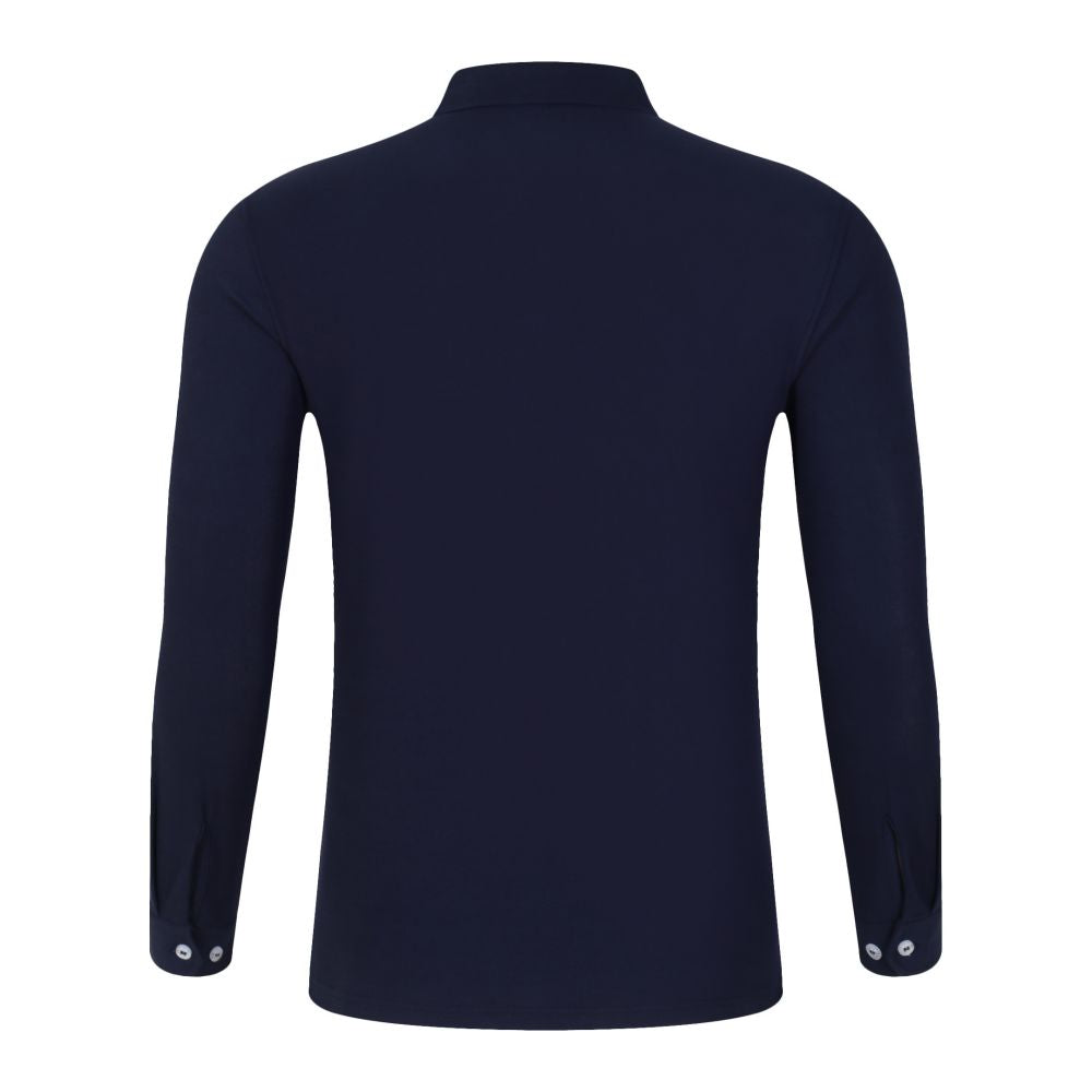Men's Recycled Polyester Long-Sleeve Polo Shirts - April Su