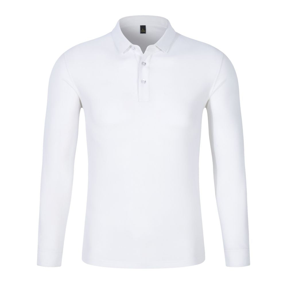 Men's Recycled Polyester Long-Sleeve Polo Shirts - April Su