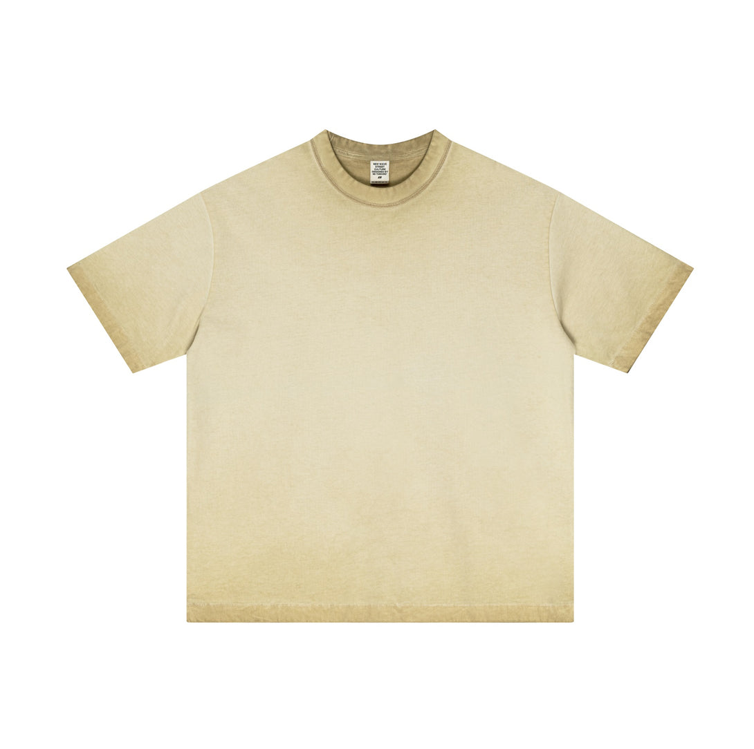 Distressed Reverse Wash Tee - Vintage Oversized Cotton Shirt - April Su