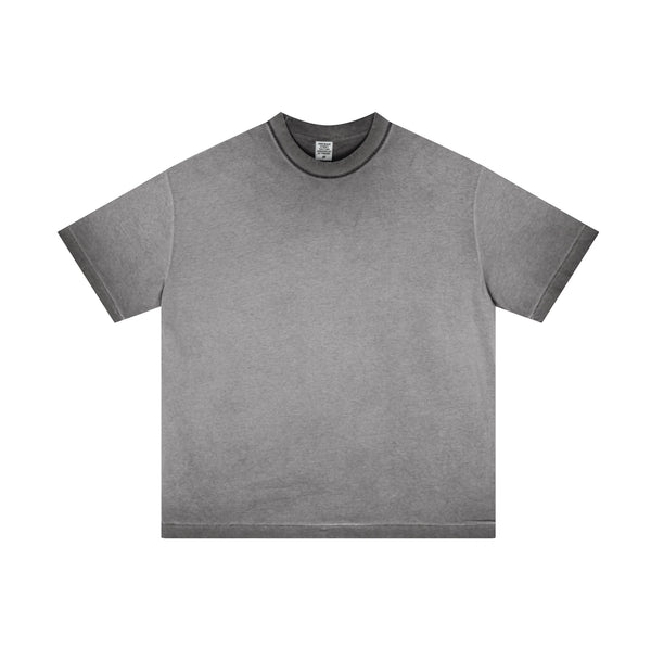 Distressed Reverse Wash Tee - Vintage Oversized Cotton Shirt - April Su