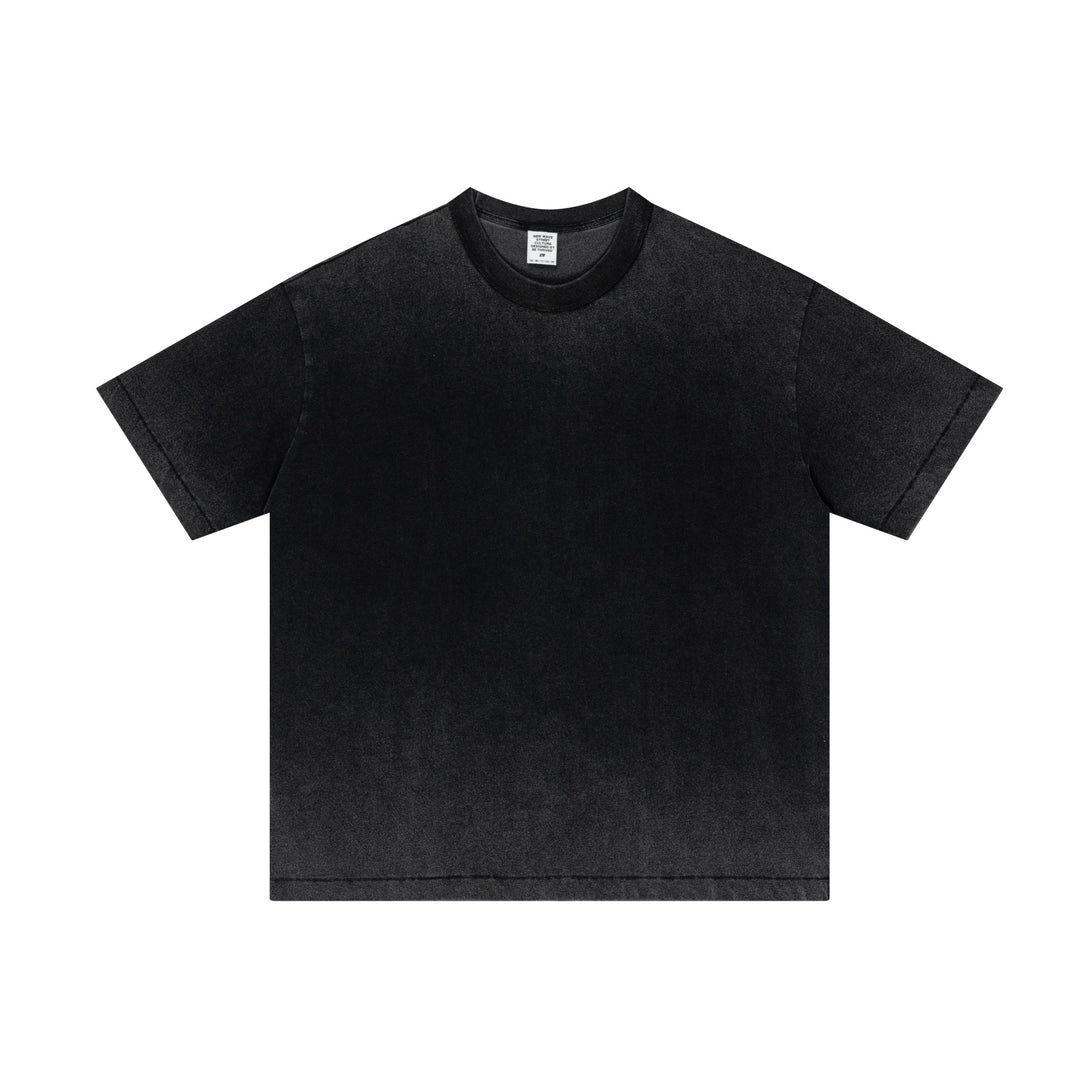 Distressed Reverse Wash Tee - Vintage Oversized Cotton Shirt - April Su