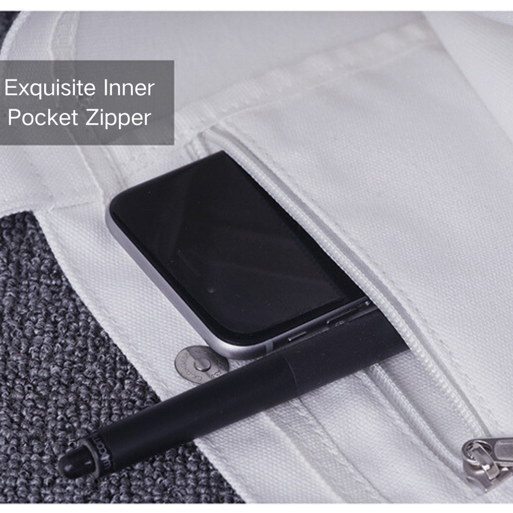 Recycled Cotton Magnetic Buckle Inside Bag Zipper Tote Bag - April Su