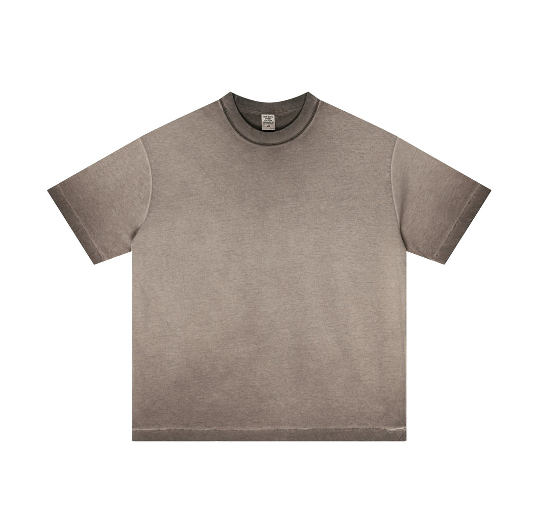 Distressed Reverse Wash Tee - Vintage Oversized Cotton Shirt - April Su