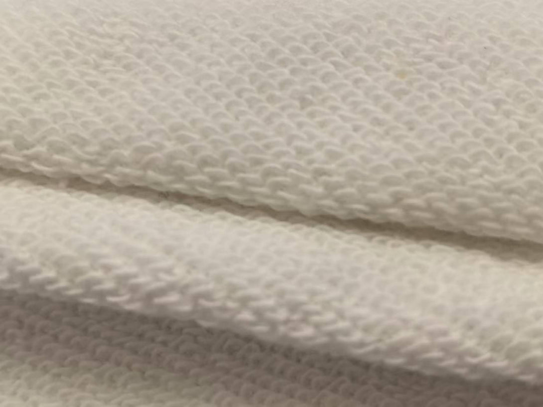 Close-Up: Reverse Side of Heavyweight Hemp-Cotton Terry - Thermal Lining Material for Branded Promotional Sweaters