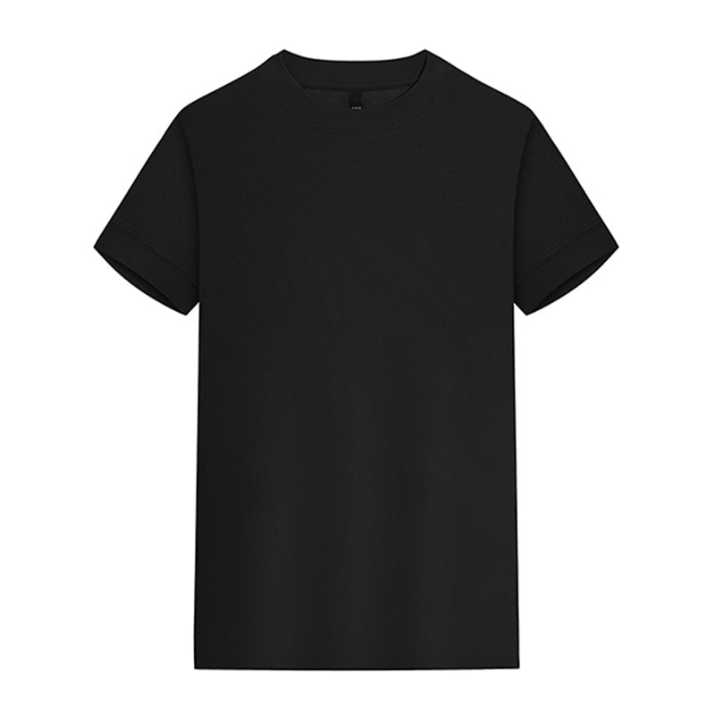 220G Round-neck short-sleeved T-shirt in Black - front view