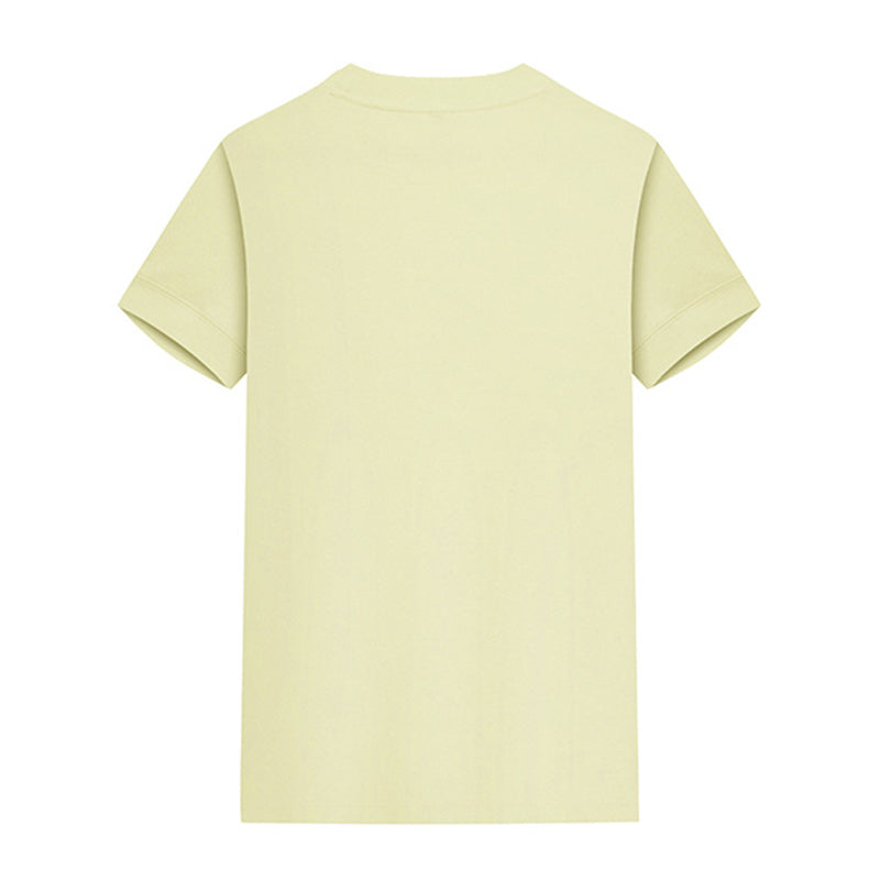220G Round-neck short-sleeved T-shirt in Cream Yellow - back view