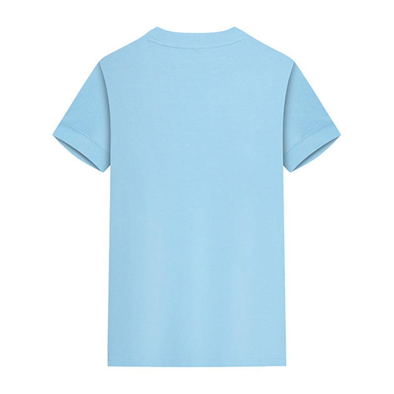 220G Round-neck short-sleeved T-shirt in Freshwater Blue - back view