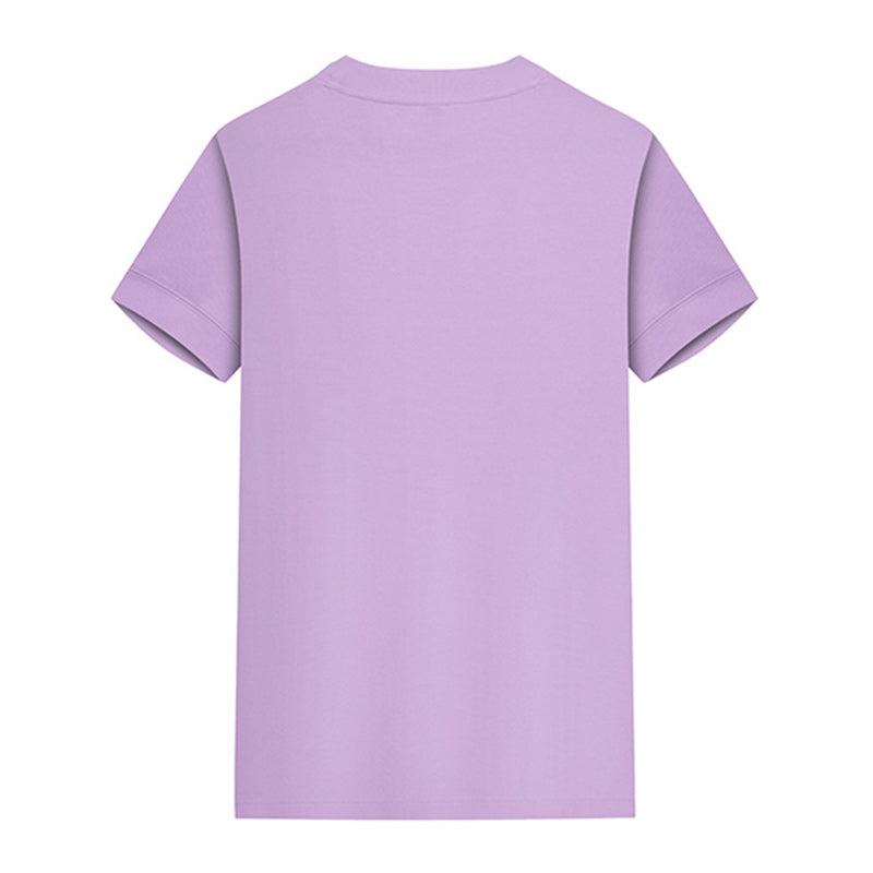 220G Round-neck short-sleeved T-shirt in Lavender Purple - back view