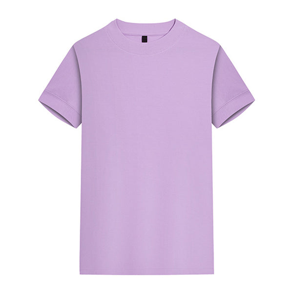 220G Round-neck short-sleeved T-shirt in Lavender Purple - front view