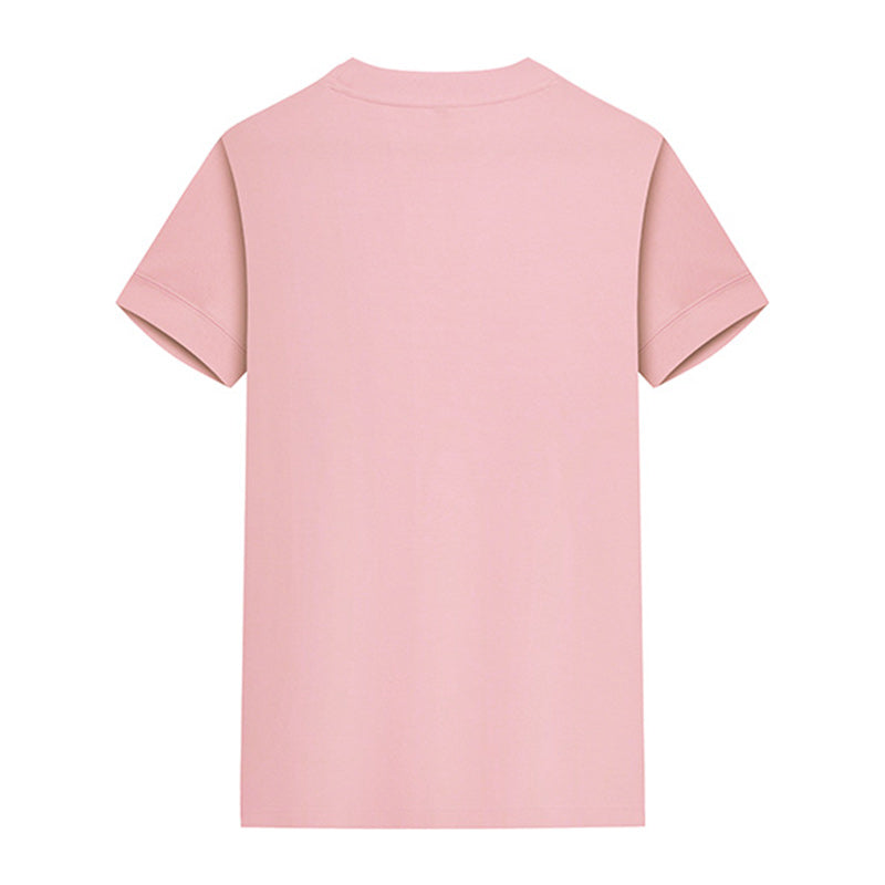 220G Round-neck short-sleeved T-shirt in Sakura Pink - back view