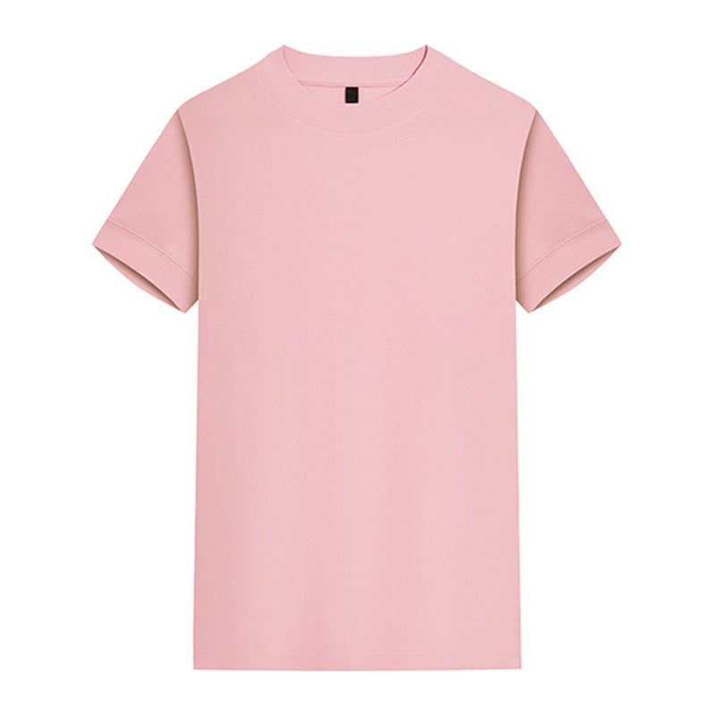 220G Round-neck short-sleeved T-shirt in Sakura Pink - front view
