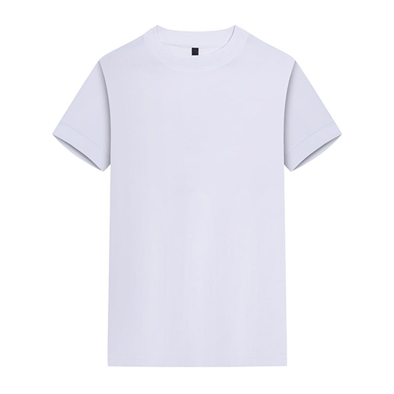 220G Round-neck short-sleeved T-shirt in White - front view