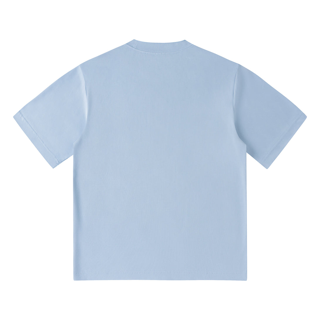 LightBlue240g Cooling UV Tech Cotton Sorona T-Shirt Back View