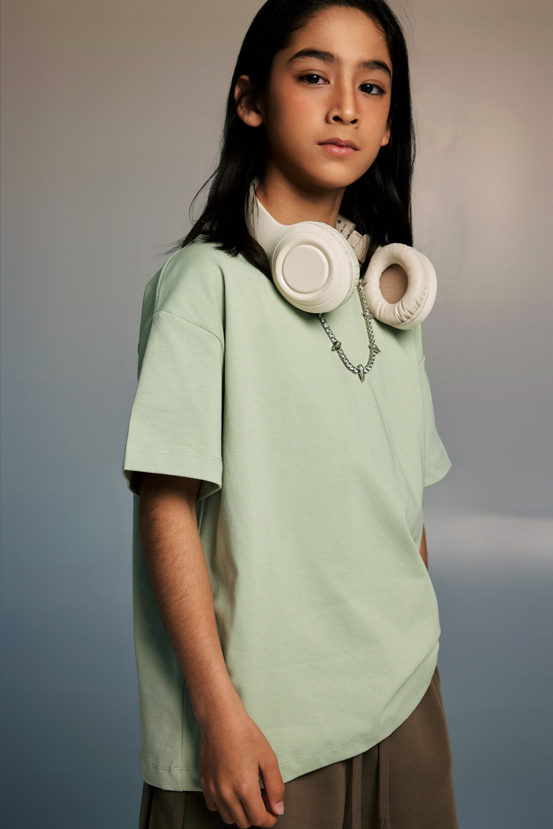 Child Wearing Tender Green Antibacterial Kids Tee