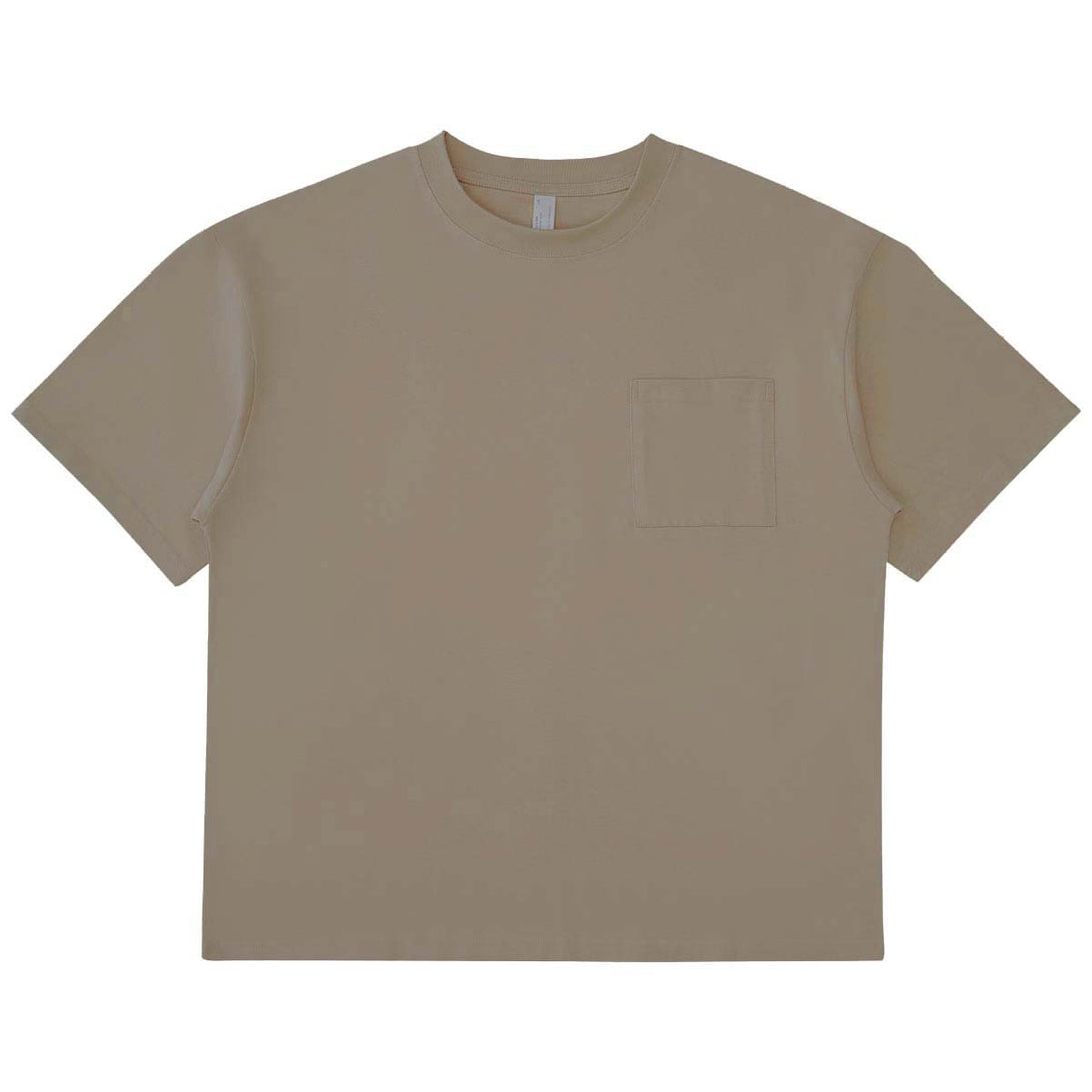 EarthGray OEM Streetwear Tee Front | 245g Heavy Cotton for Private Label