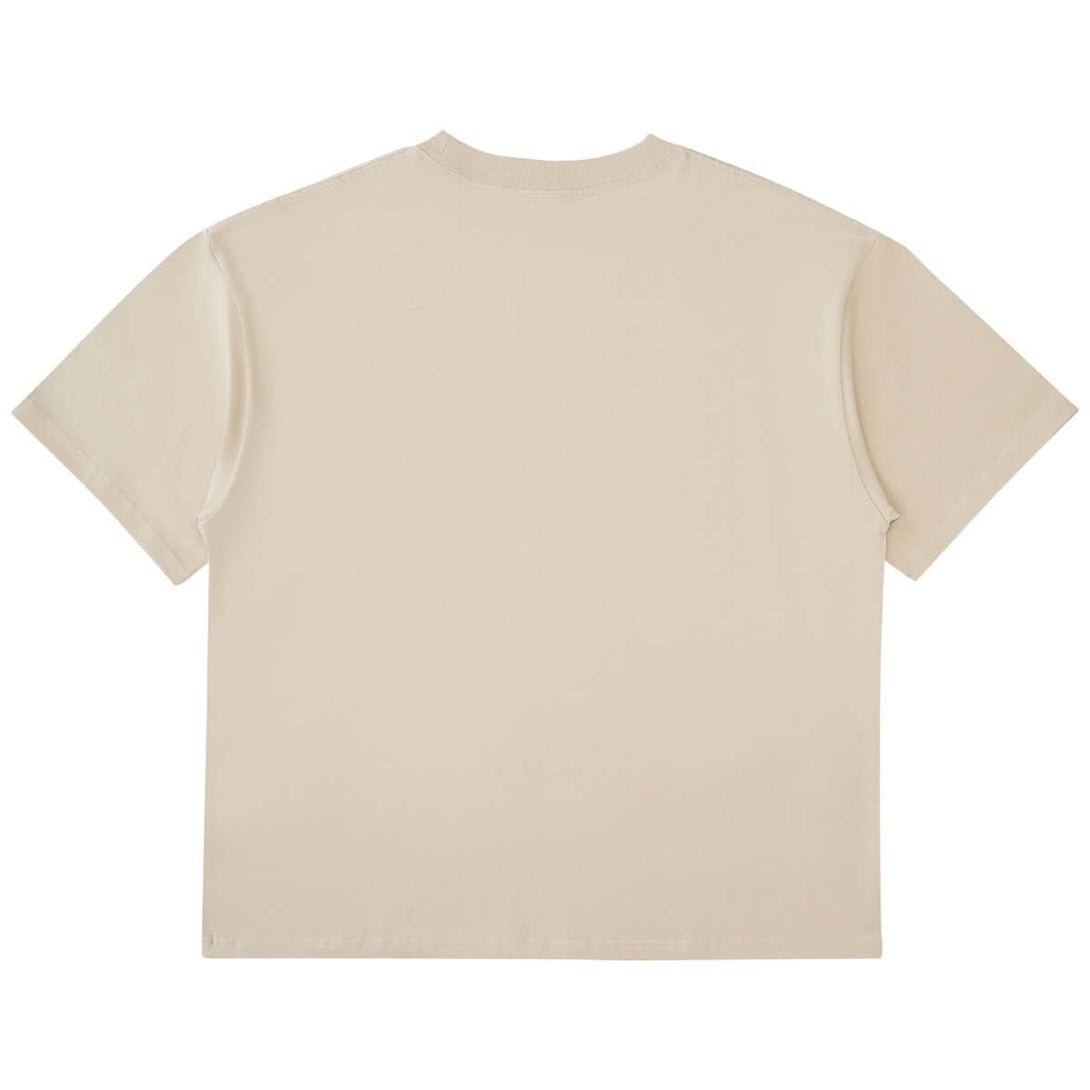 Bulk Customizable Pocket Tee Back View | 245g Cotton Oversize Manufacturing Sample