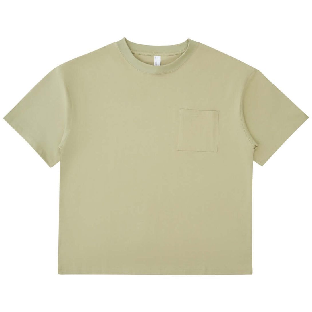 Pistachio Green OEM Pocket Tee | 245g Heavy Cotton Front | Minimum Order 20pcs