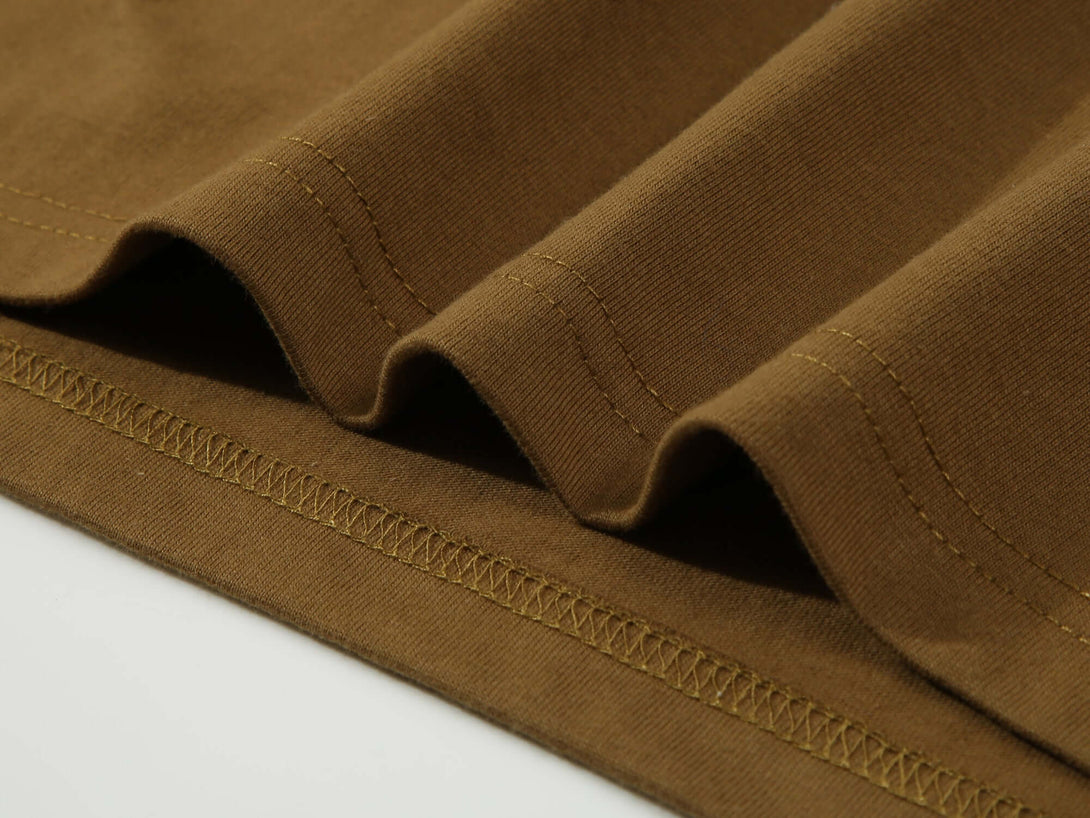 Olive green heavyweight crew neck tee foot - 250g 16s cotton OEM blank
