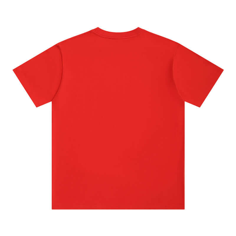Red heavyweight cotton tee back - 250g 16s crew neck OEM blank