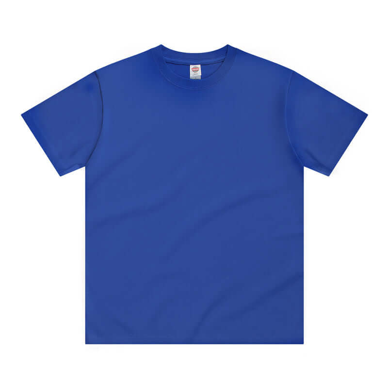 Royal blue 16s heavy cotton tee front - 250g crew neck OEM blank apparel
