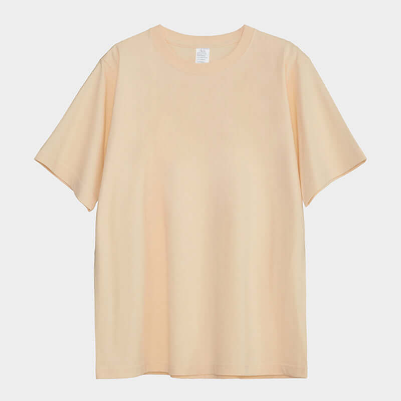 250g Heavy Cotton Loose Tee in Apricot - Front/Rear view