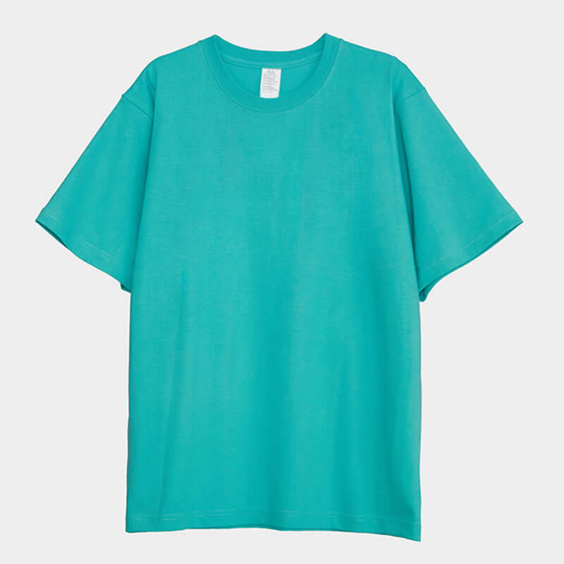 250g Heavy Cotton Loose Tee in AquaGreen - Front/Rear view