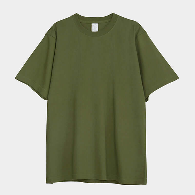 250g Heavy Cotton Loose Tee in AvocadoGreen - Front/Rear view