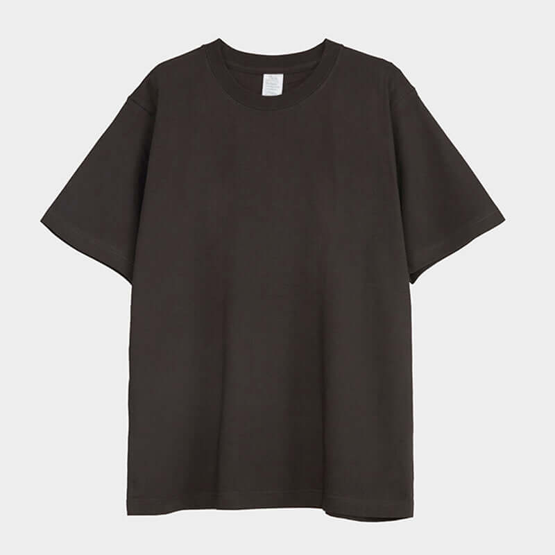 250g Heavy Cotton Loose Tee in Charcoal - Front/Rear view