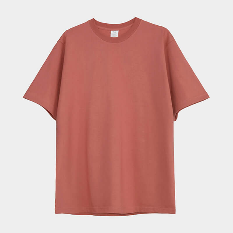 250g Heavy Cotton Loose Tee in DustyPink - Front/Rear view
