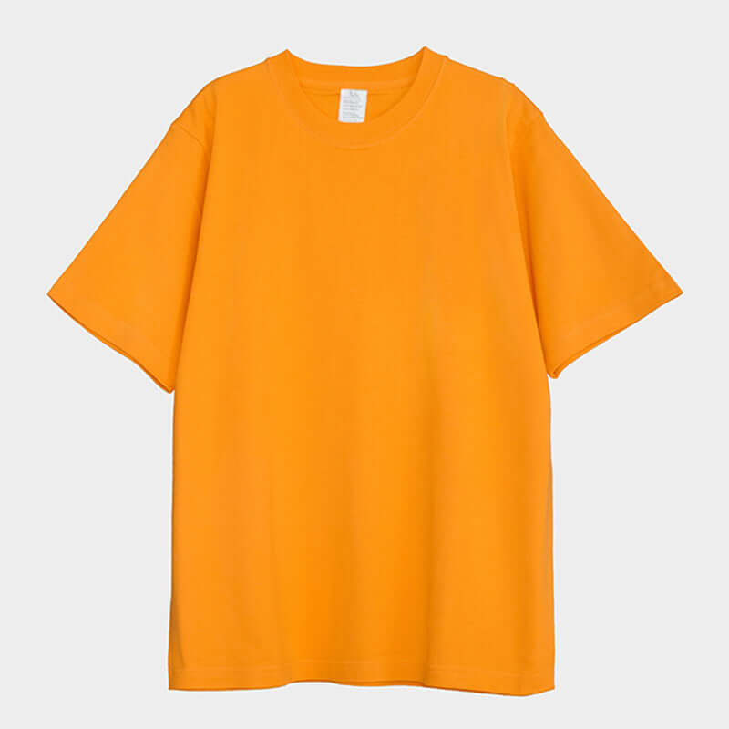 250g Heavy Cotton Loose Tee in GoldenYellow- Front/Rear view