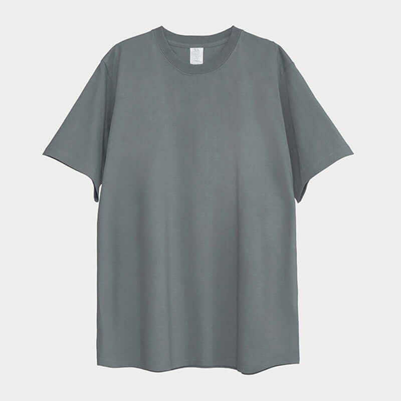 250g Heavy Cotton Loose Tee in HazeBlue - Front/Rear view