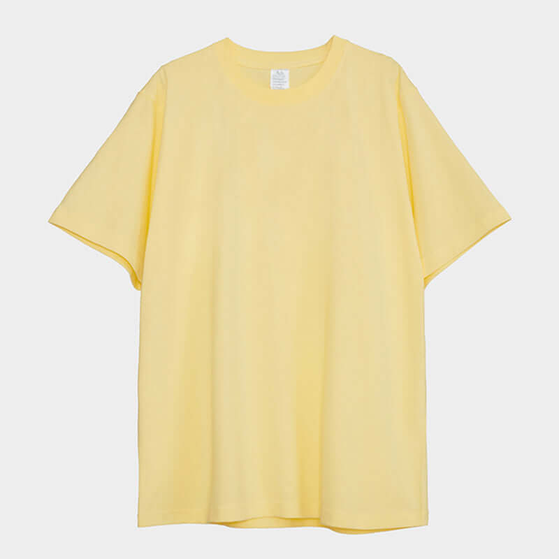 250g Heavy Cotton Loose Tee in LemonYellow - Front/Rear view