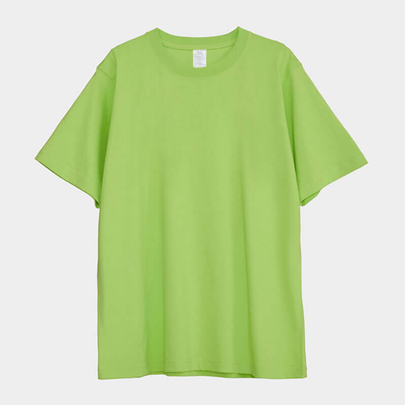 250g Heavy Cotton Loose Tee in LightGreen - Front/Rear view