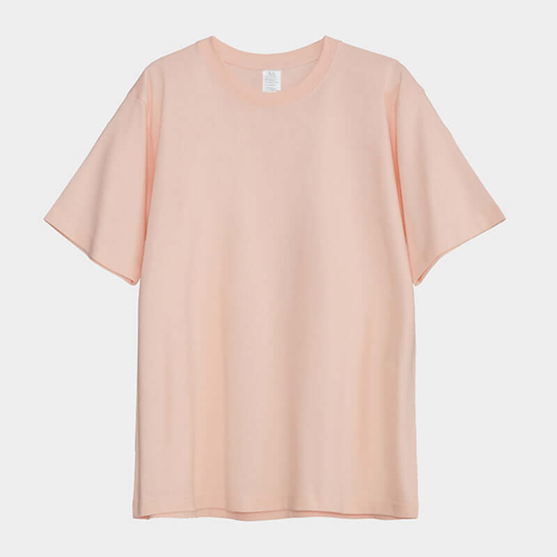 250g Heavy Cotton Loose Tee in LightPink - Front/Rear view