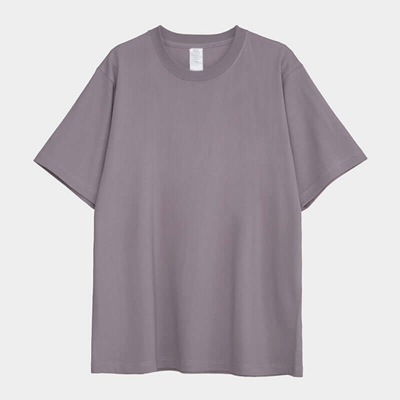 250g Heavy Cotton Loose Tee in Lilac - Front/Rear view