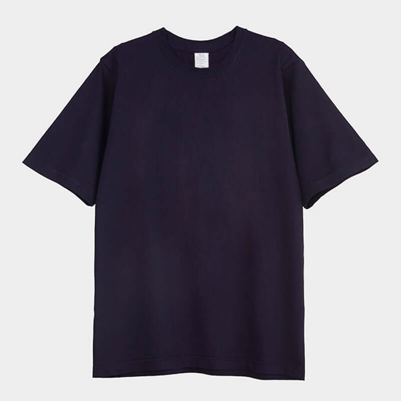 250g Heavy Cotton Loose Tee in Navy - Front/Rear view