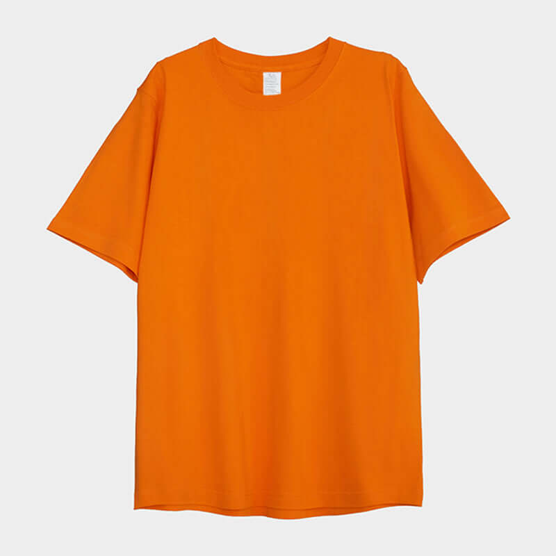 250g Heavy Cotton Loose Tee in Tangerine - Front/Rear view