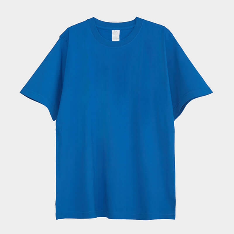 250g Heavy Cotton Loose Tee in VividBlue - Front/Rear view