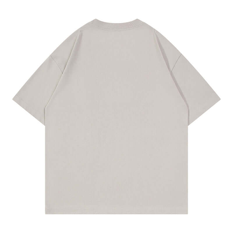 Beige gray oversized tee back - Heavy cotton blank for bulk branding orders
