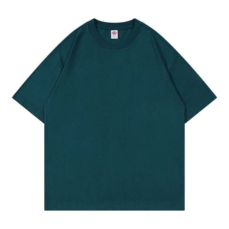 Emerald green oversized tee front - Heavy cotton custom branding blank apparel