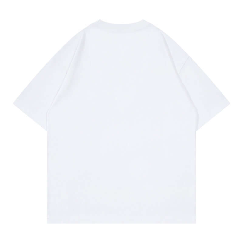 White oversized cotton tee back - Heavyweight blank apparel custom branding bulk