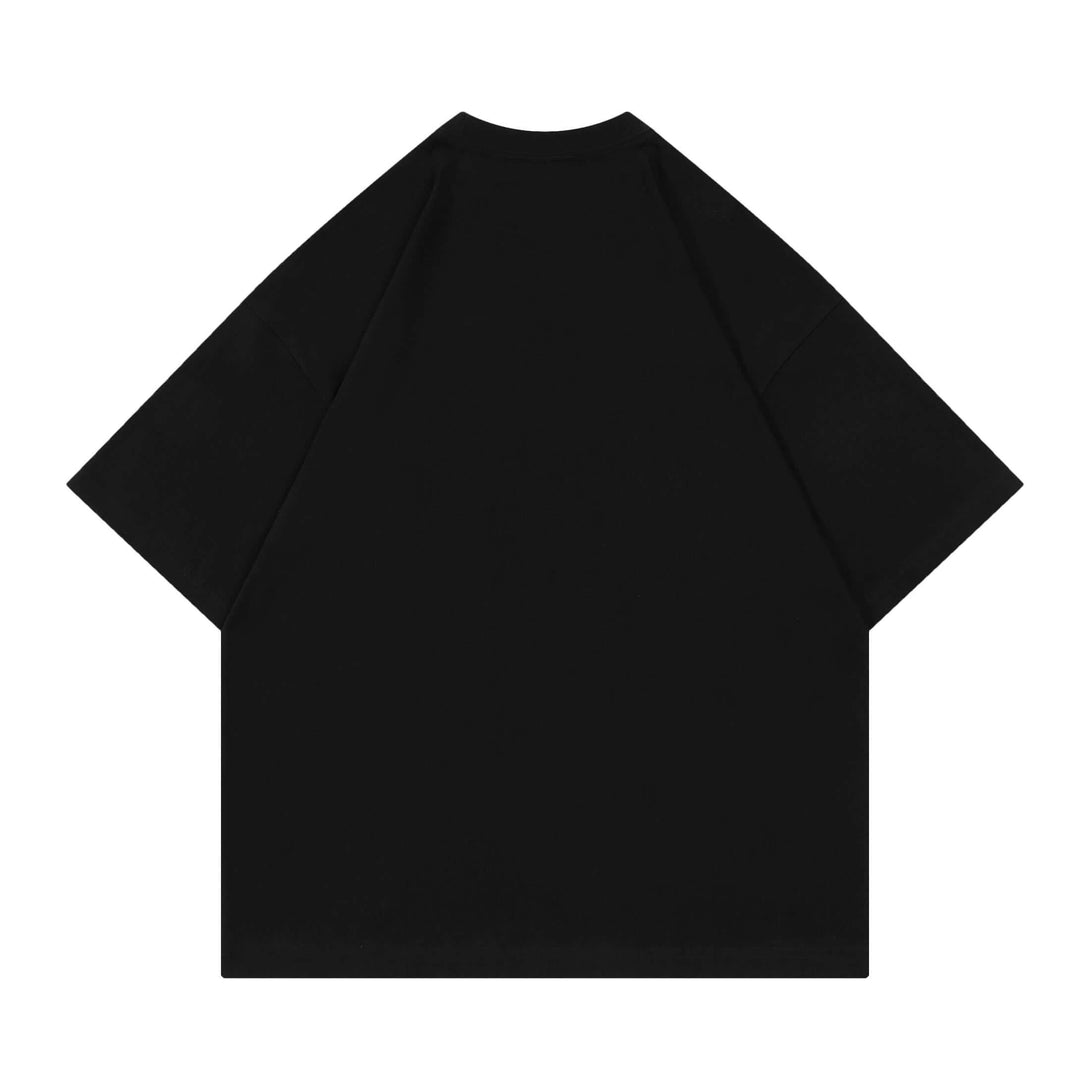 Black 250gsm cotton tee back - Oversized blank shirt for custom print wholesale uniforms